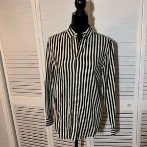 H&M long sleeved black & white striped shirt.